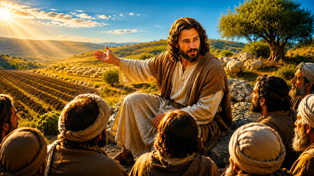 Jesus ensinando ao ar livre