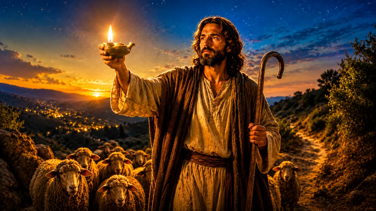 O Bom Pastor com a lâmpada
